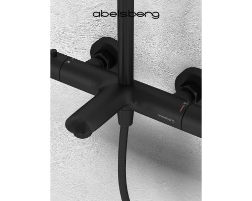 Душевая система Abelsberg Perfecta SNS61102MB термостат, д/ванны и душа, вулканический черный
