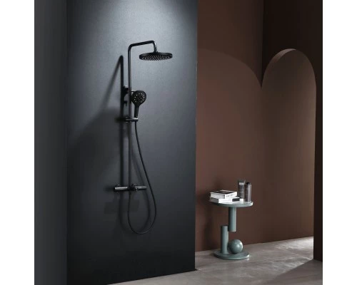 Душевая система Abelsberg Perfecta SNS61102MB термостат, д/ванны и душа, вулканический черный