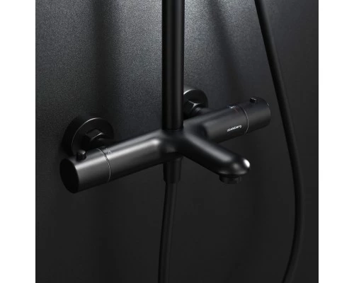 Душевая система Abelsberg Perfecta SNS61102MB термостат, д/ванны и душа, вулканический черный