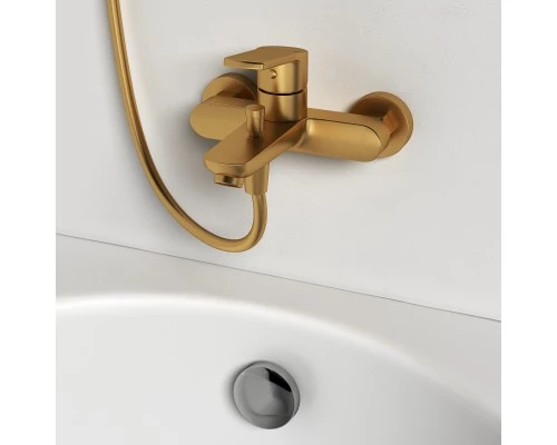 Смеситель д/ванны и душа Abelsberg UNF25747BG Lineara, королевское золото