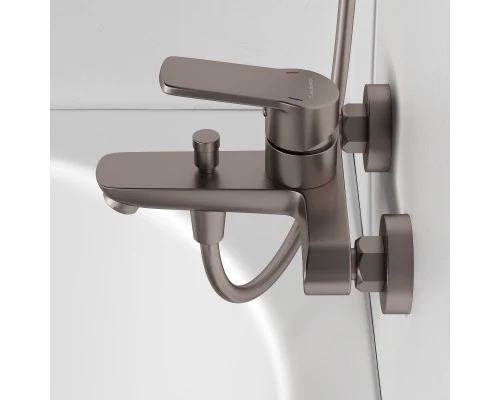 Смеситель д/ванны и душа Abelsberg UNF25747BN Lineara, титан