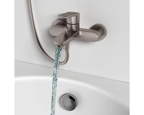 Смеситель д/ванны и душа Abelsberg UNF25747BN Lineara, титан