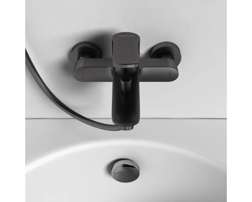 Смеситель д/ванны и душа Abelsberg UNF25747GM Lineara, космическая сталь