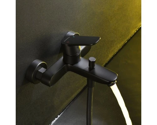 Смеситель д/ванны и душа Abelsberg UNF25747MB Lineara, вулканический черный