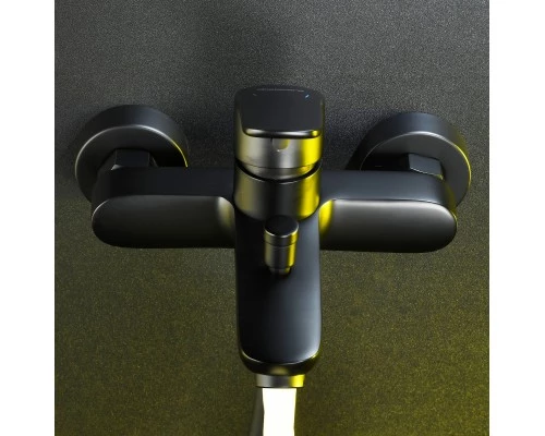 Смеситель д/ванны и душа Abelsberg UNF25747MB Lineara, вулканический черный