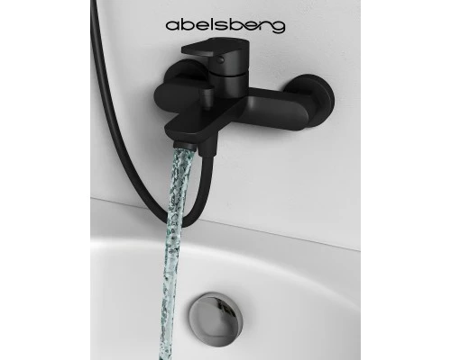 Смеситель д/ванны и душа Abelsberg UNF25747MB Lineara, вулканический черный