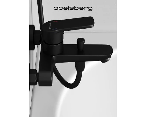 Смеситель д/ванны и душа Abelsberg UNF25747MB Lineara, вулканический черный