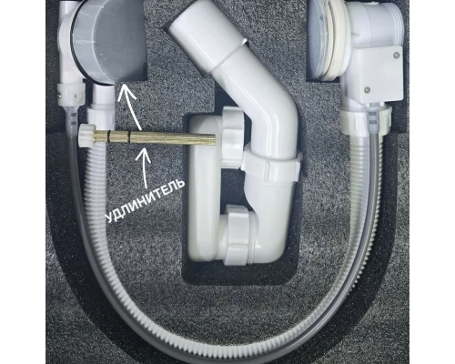 Слив перелив на ванну полуавтомат ALLENDORF AD-7707 Brushed Nickeld