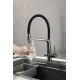 Смеситель "WaterHouse" для кухни с гибким съемным изливом и подключением к фильтру из латуни (графит)
