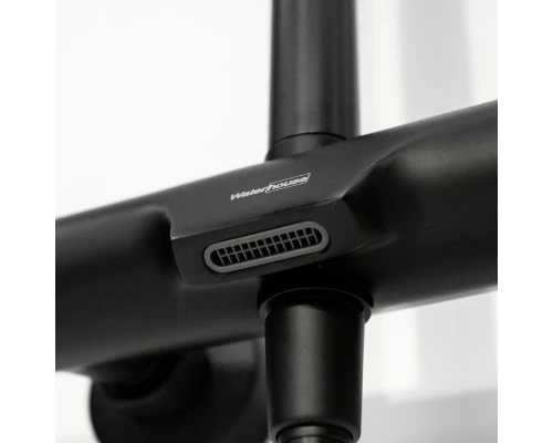 Душевая система с тропическим душем смесителем и термостатом из латуни WaterHouse (черный матовый)