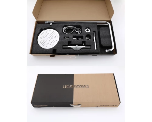 Душевая система с тропическим душем (гарнитур) и термостатом из латуни BesserKraft (хром)