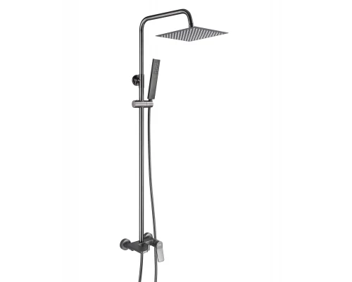 Душевая система с тропическим душем (гарнитур) и стойкой из латуни WaterHouse (графит)