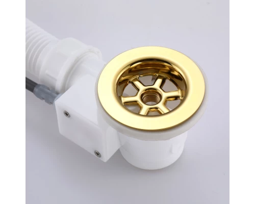 Слив-перелив полуавтоматический для ванны и душа BesserKraft (латунь, золото)