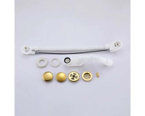 Слив-перелив полуавтоматический для ванны и душа BesserKraft (латунь, золото)