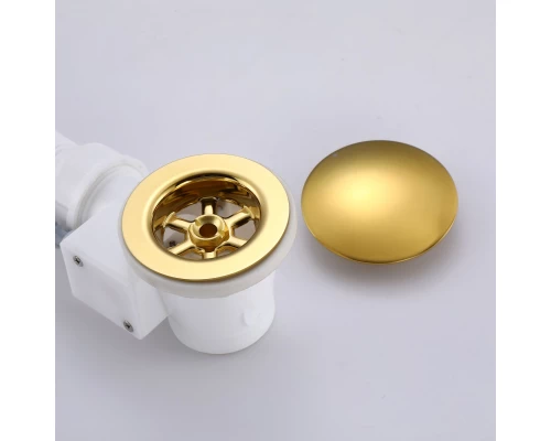 Слив-перелив полуавтоматический для ванны и душа BesserKraft (латунь, золото)