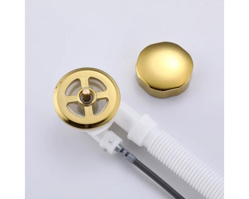 Слив-перелив полуавтоматический для ванны и душа BesserKraft (латунь, золото)