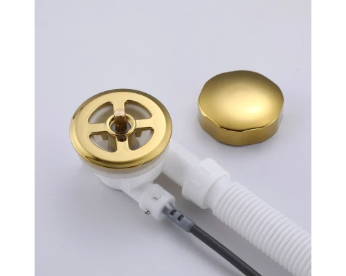 Слив-перелив полуавтоматический для ванны и душа BesserKraft (латунь, золото)