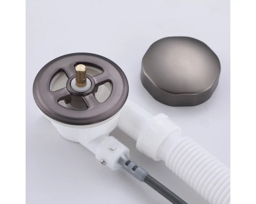 Слив-перелив полуавтоматический для ванны и душа BesserKraft (латунь, графит)