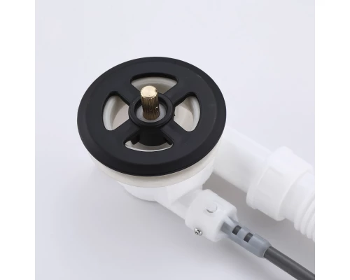 Слив-перелив полуавтоматический для ванны и душа BesserKraft (латунь, черный матовый)