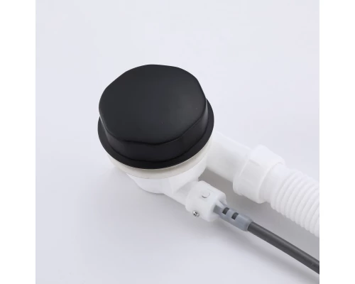 Слив-перелив полуавтоматический для ванны и душа BesserKraft (латунь, черный матовый)