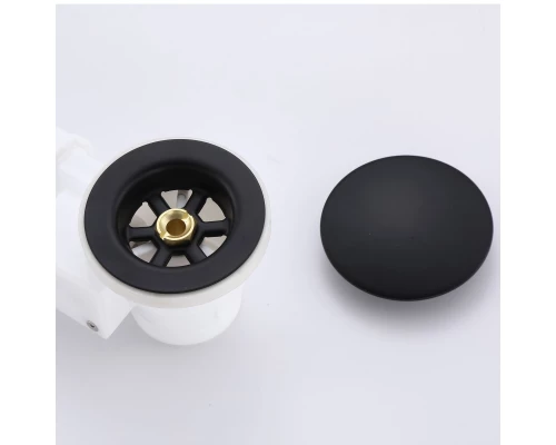 Слив-перелив полуавтоматический для ванны и душа BesserKraft (латунь, черный матовый)