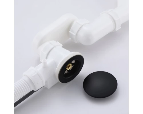 Слив-перелив полуавтоматический для ванны и душа BesserKraft (латунь, черный матовый)