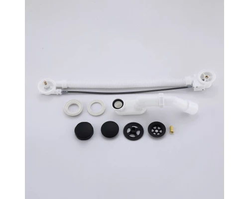 Слив-перелив полуавтоматический для ванны и душа BesserKraft (латунь, черный матовый)