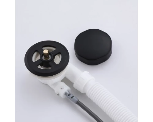 Слив-перелив полуавтоматический для ванны и душа BesserKraft (латунь, черный матовый)