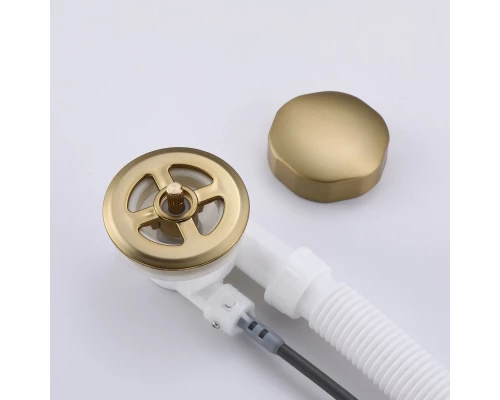 Слив-перелив полуавтоматический для ванны и душа BesserKraft (латунь, матовое золото)