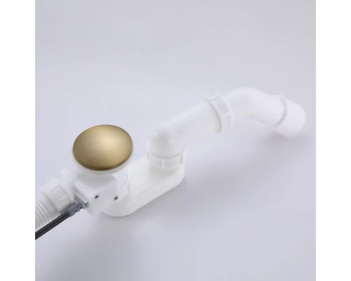 Слив-перелив полуавтоматический для ванны и душа BesserKraft (латунь, матовое золото)