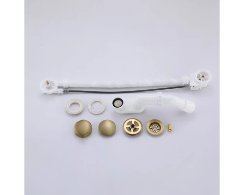 Слив-перелив полуавтоматический для ванны и душа BesserKraft (латунь, матовое золото)