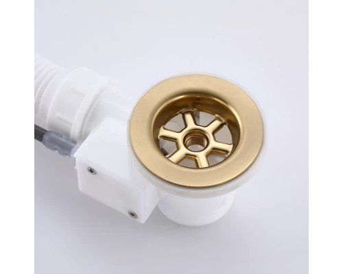 Слив-перелив полуавтоматический для ванны и душа BesserKraft (латунь, матовое золото)