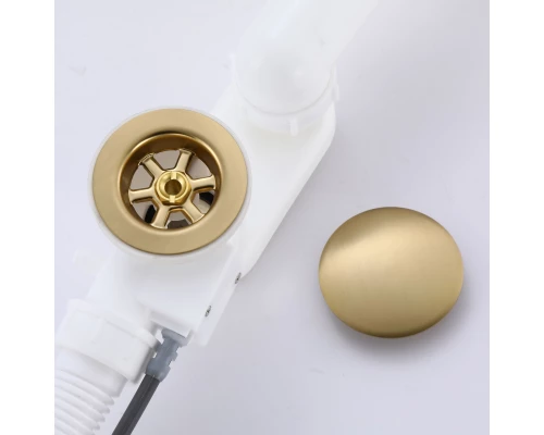 Слив-перелив полуавтоматический для ванны и душа BesserKraft (латунь, матовое золото)