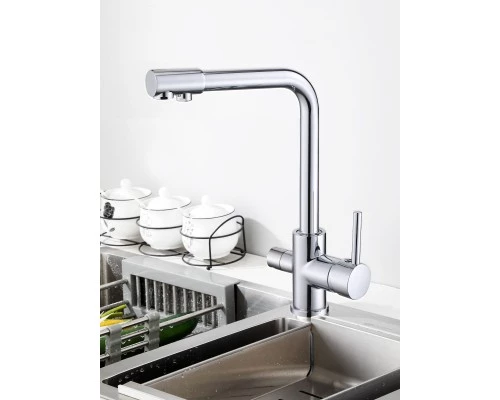 Смеситель "WaterHouse" для кухни с подключением к фильтру из латуни (хром)