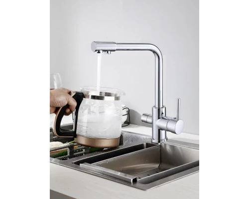 Смеситель "WaterHouse" для кухни с подключением к фильтру из латуни (хром)