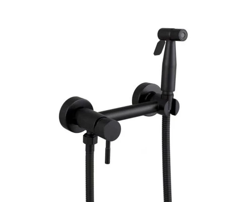 Смеситель с гигиеническим душем внешнего монтажа WaterHouse (черный матовый)