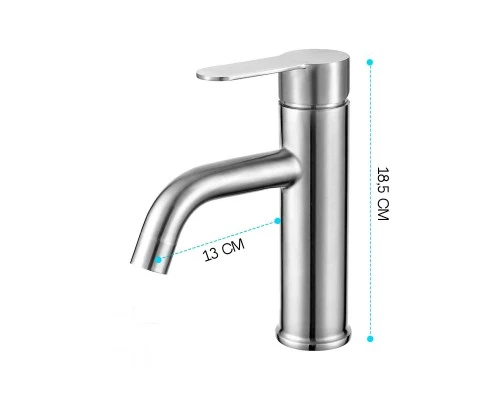 Смеситель для раковины в ванную, кран для ванной в раковину из нержавеющей стали WaterHouse (серебристый)