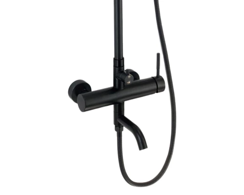 Душевая система с тропическим душем и смесителем WaterHouse (черный матовый)