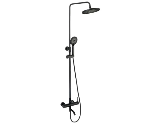 Душевая система с тропическим душем и смесителем WaterHouse (черный матовый)