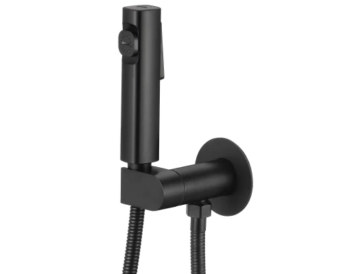 Смеситель с гигиеническим душем встраиваемый с прогрессивным картриджем WaterHouse (черный матовый)