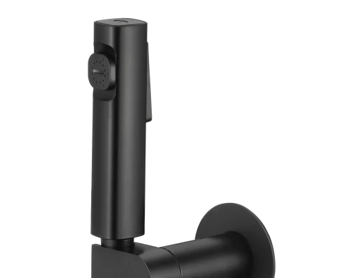 Смеситель с гигиеническим душем встраиваемый с прогрессивным картриджем WaterHouse (черный матовый)