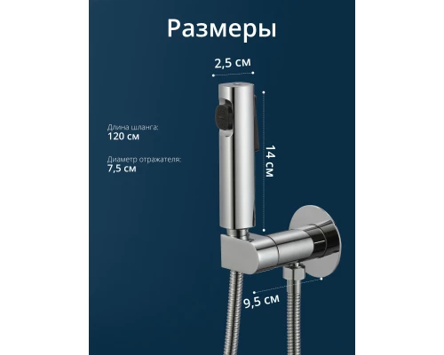 Смеситель с гигиеническим душем встраиваемый с прогрессивным картриджем WaterHouse (хром)