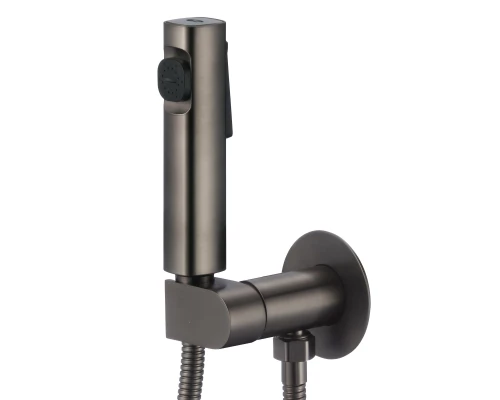 Смеситель с гигиеническим душем встраиваемый с прогрессивным картриджем WaterHouse (графит)