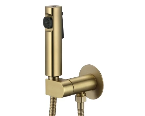 Смеситель с гигиеническим душем встраиваемый с прогрессивным картриджем WaterHouse (матовое золото)