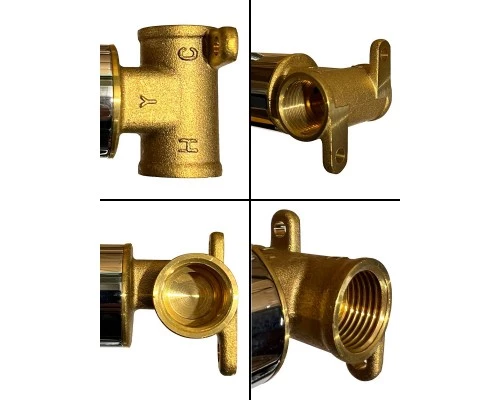 Смеситель с гигиеническим душем встраиваемый с прогрессивным картриджем WaterHouse (золото)