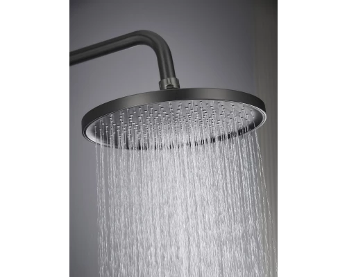Душевая система с тропическим душем смесителем и термостатом из латуни WaterHouse (графит)