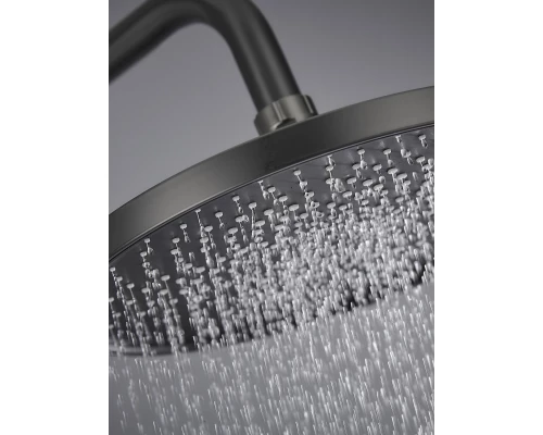 Душевая система с тропическим душем смесителем и термостатом из латуни WaterHouse (графит)