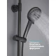 Душевая система с тропическим душем смесителем и термостатом из латуни WaterHouse (графит)