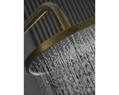 Душевая система с тропическим душем смесителем и термостатом из латуни WaterHouse (матовое золото)