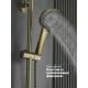 Душевая система с тропическим душем смесителем и термостатом из латуни WaterHouse (матовое золото)